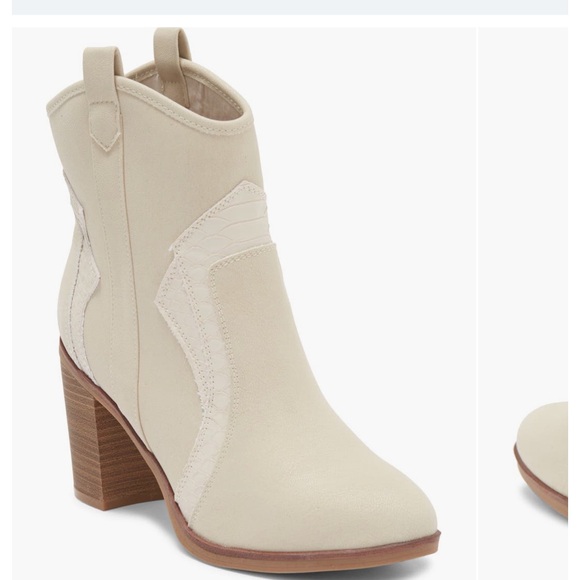 MIA Cowboy Bootie Heel Boots Off White Cream 7 NWT - Picture 6 of 11